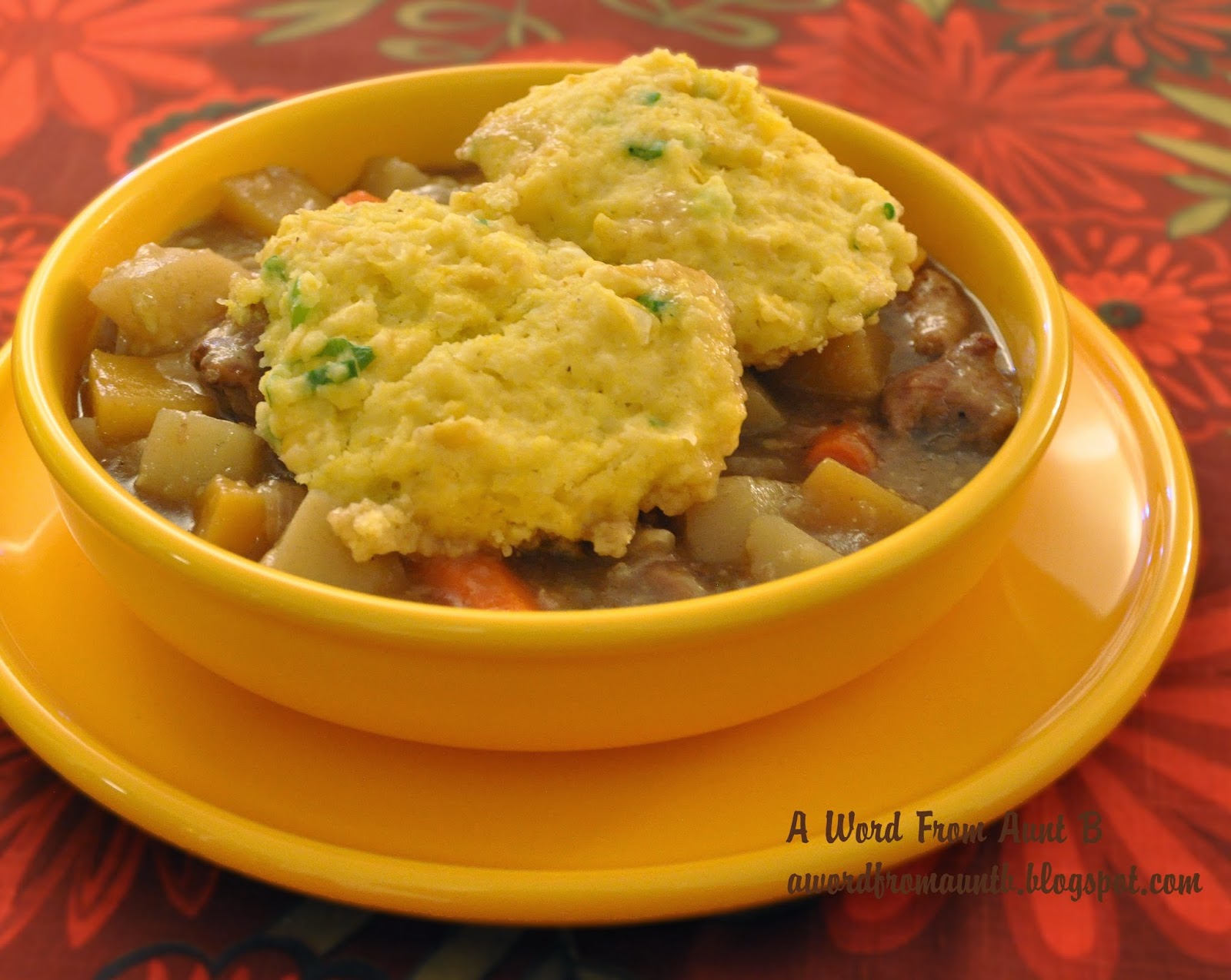 Aunt B on a Budget Pork and Ale Stew With Cornbread Dumplings