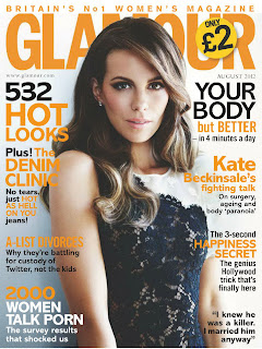 Kate Beckinsale on the cover of Glamour UK August 2012 issue