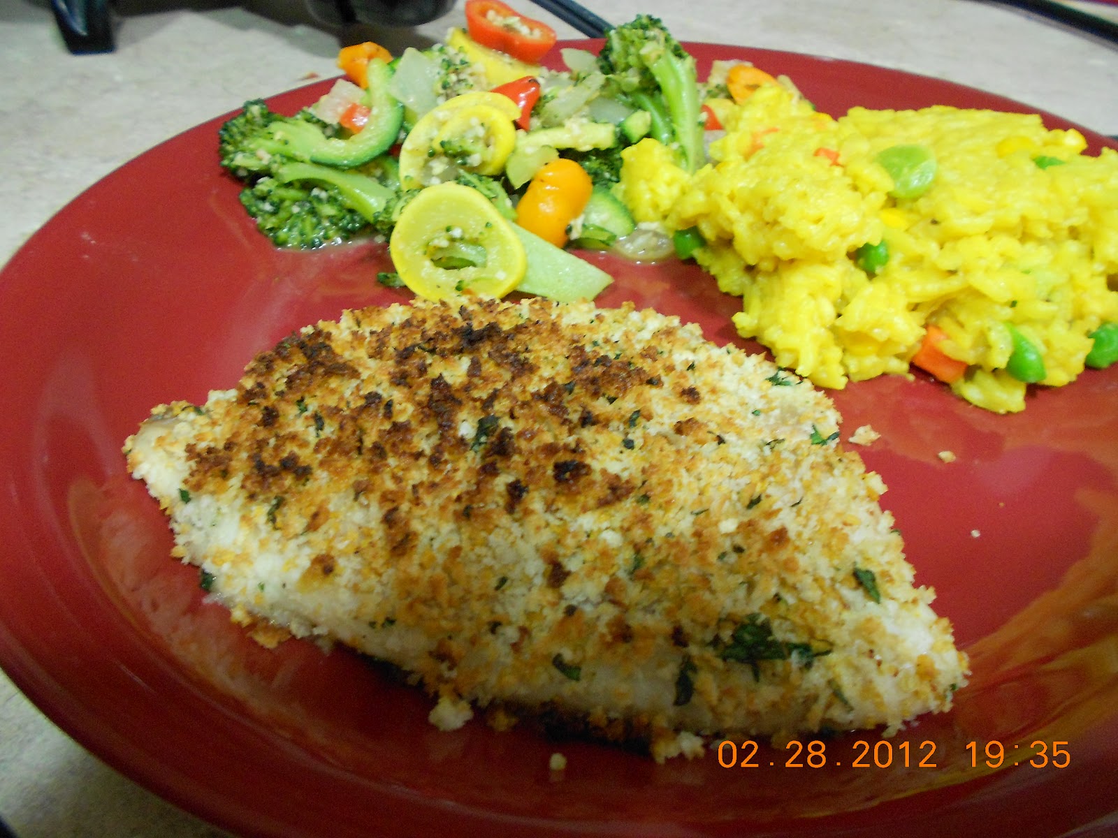 Key Recipes Baked tilapia w. veggies and rice