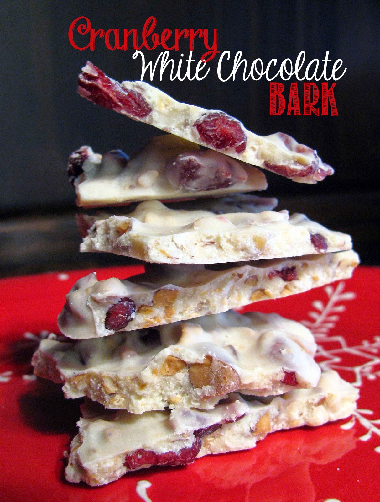 Controlling My Chaos Cranberry White Chocolate Bark