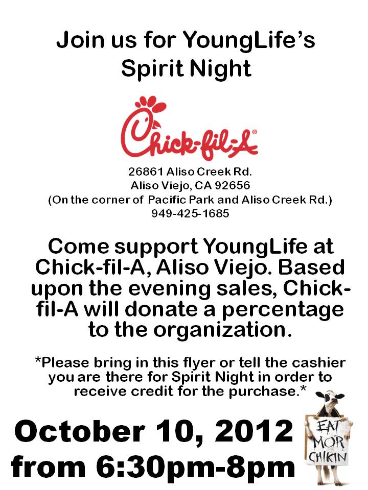 Young Life South County Club Chick FilA