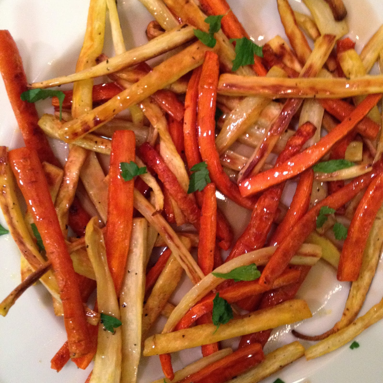 Honey Butter Balsamic Glaze on Roasted Carrots and Parsnips Bevy Richmond