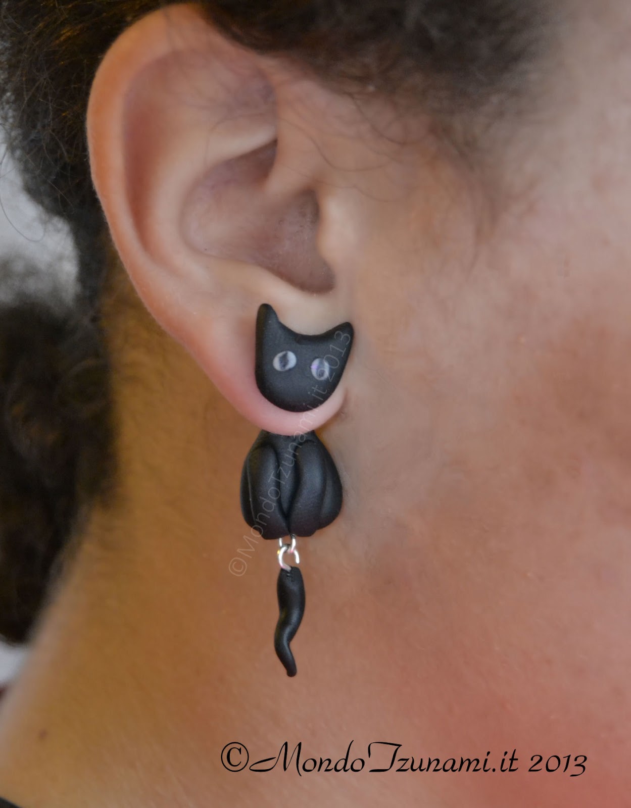 Orecchini Gatto Per Allergia 2 Pezzi Orecchini A Perno Fronte-retro Carini Neri A Forma Di Gatto Per Donne Ragazze Regalo Creativo 1paio | SHEIN ALIA Orecchie Da Gatto