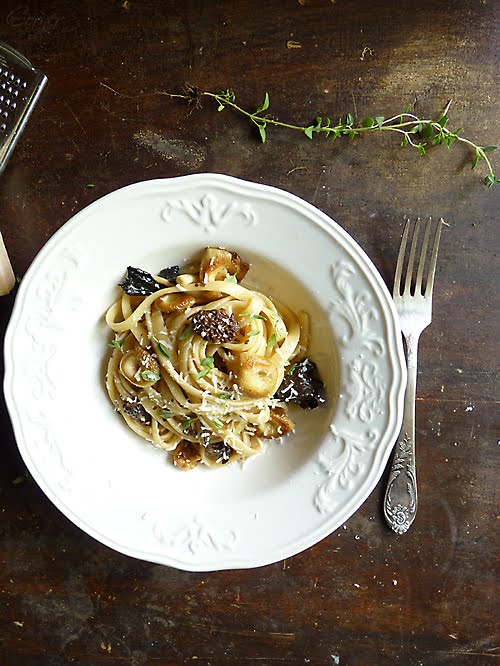 Almond Corner Pasta with Morel Sauce