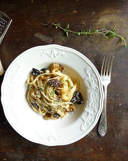 Almond Corner Pasta with Morel Sauce