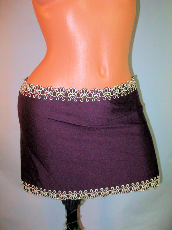 Fashion Tribe Couture BECCA Plum Cute Swimsuit Bikini Cover up Skirt sz 6