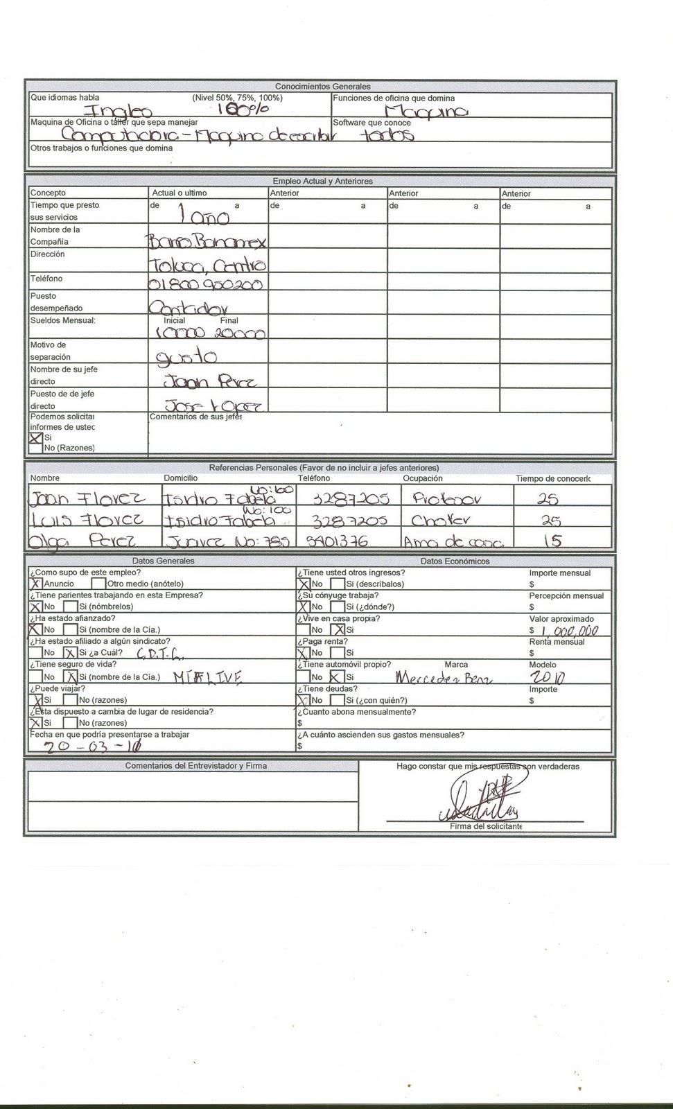 solicitudes de empleo