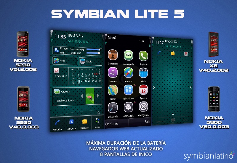 Symbian Lite Versión 5 para equipos Nokia serie 5xxx y X6