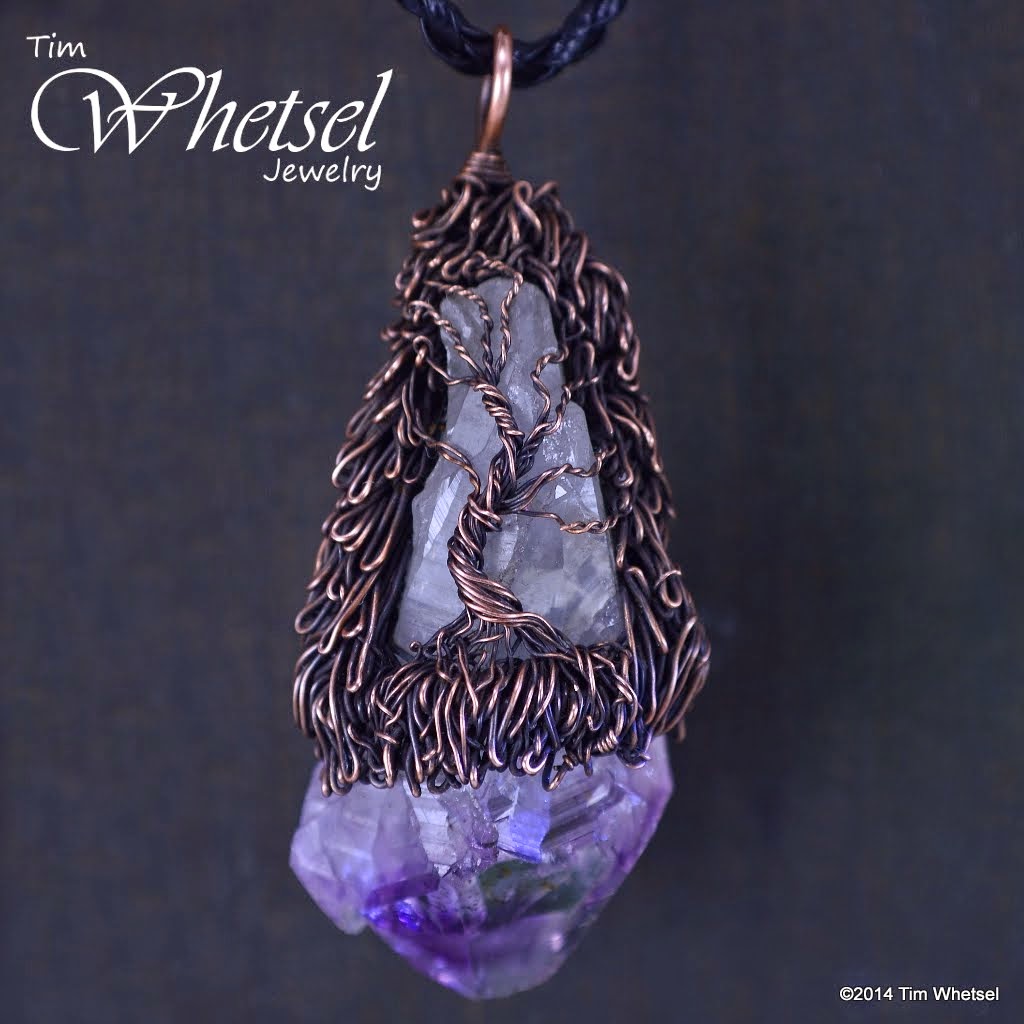 Handmade Wire Wrapped Amethyst Tree of Life Pendant - ©2014 Tim Whetsel Jewelry