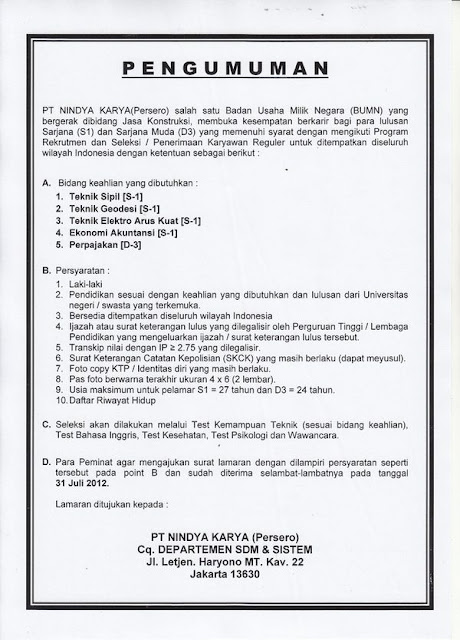 Lowongan Kerja Cpns Dan Bumn Terbaru Oktober 2011