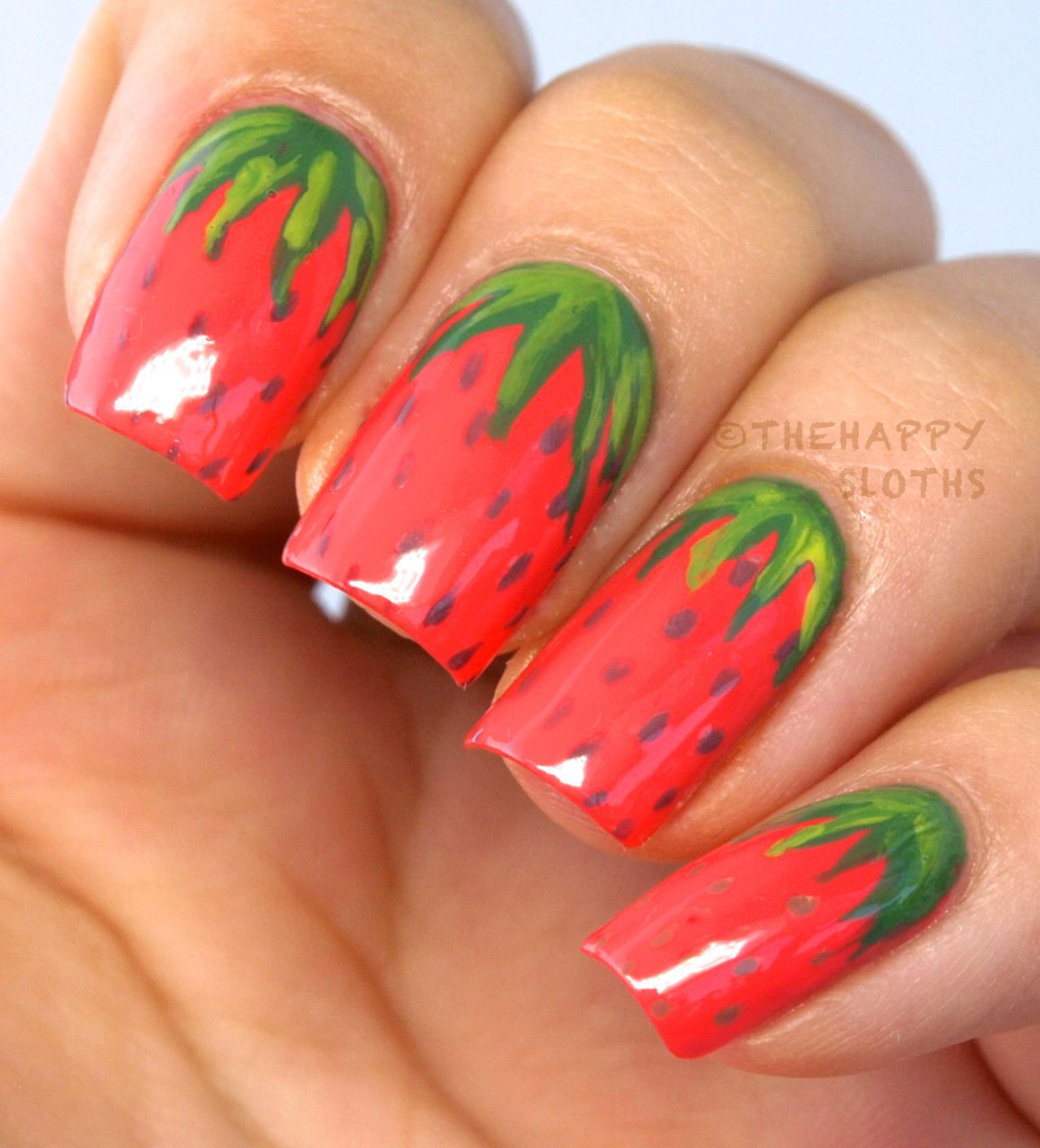 Strawberry Manicure: Strawberry Nail Art Design