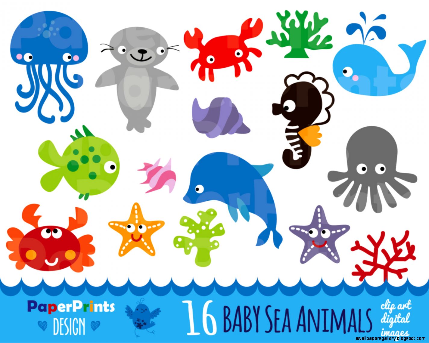 Popular items for sea animal clipart on Etsy Popular items for sea animal clipart on Etsy