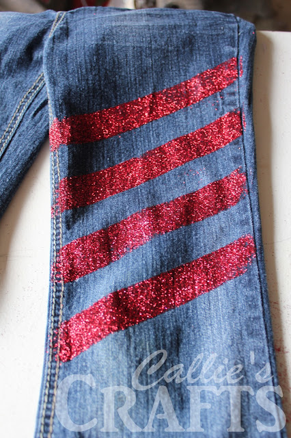 DIY 4th of July Glitter Jeans
