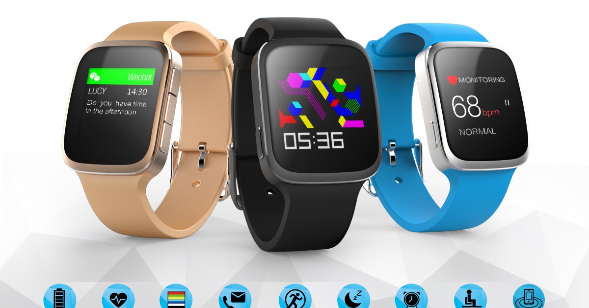 SMAQ epaper display smart watch. Lower price from GearBest new