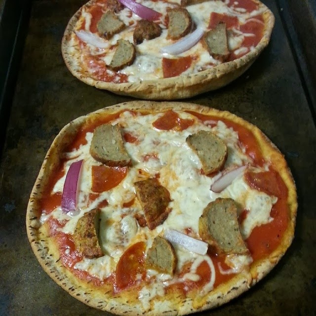 Shannon's Lightening the Load Meatball & Pepperoni Pita Pizza