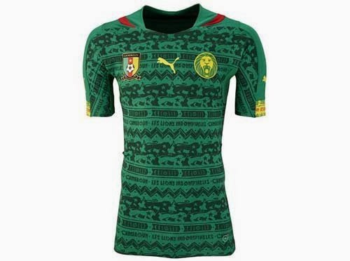 Puma released Cameroon home and away kit world cup 2014