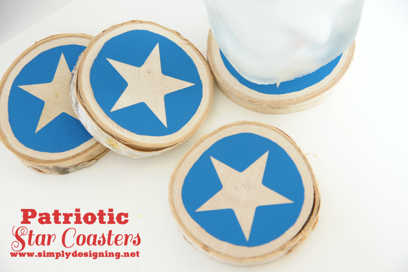 Patriotic Star Coasters | #patriotic #4thofJuly #crafts #chalkpaint