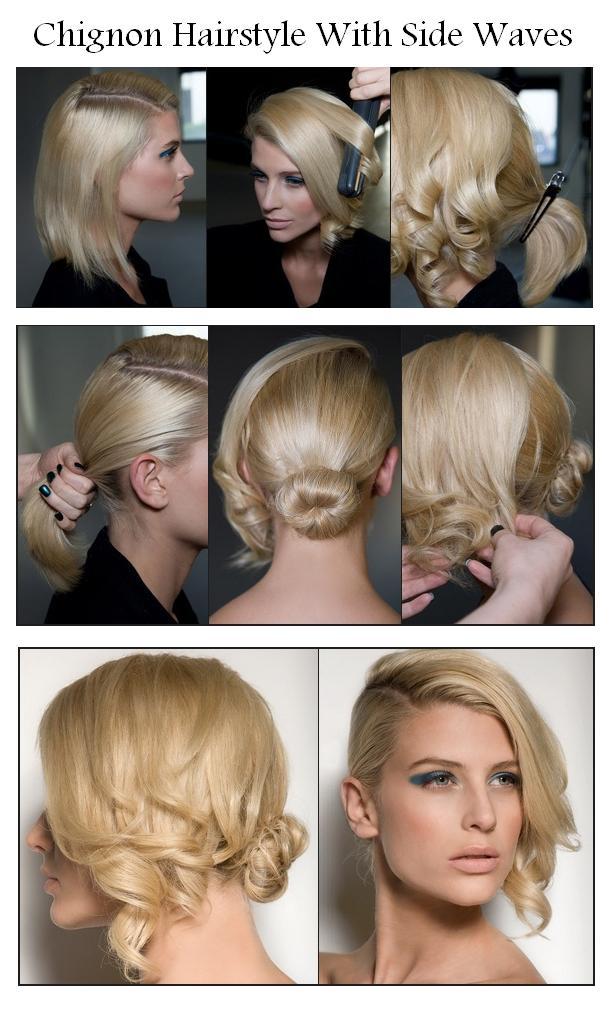 Chignon Hairstyle With Side Waves Hair Style Princess