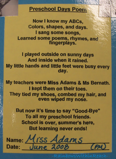 photo of: School's over Poem, Rhyme for end of the School year