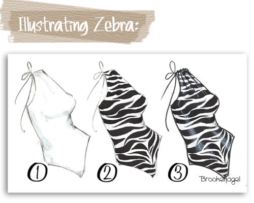 Fabulous Doodles Fashion Illustration blog by Brooke Hagel: Tuesday Tip:  Illustrating Zebra