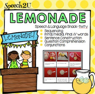 https://www.teacherspayteachers.com/Product/Lemonade-Snacktivity-WH-questions-Articulation-L-Sequencing-Verb-tense-1858712