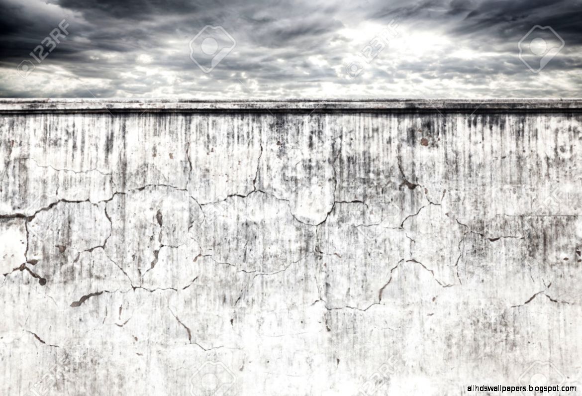 Grunge Grey Wall With Cracks And Dramatic Sky Premade Background Grunge Grey Wall With Cracks And Dramatic Sky Premade Background