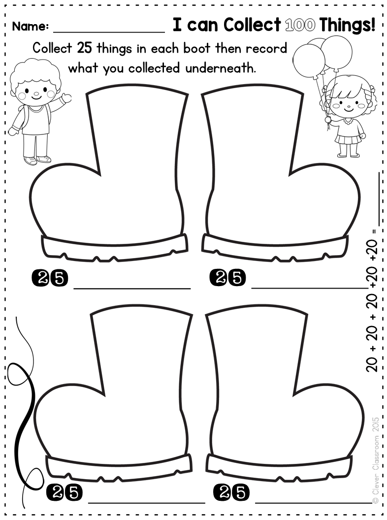 Printables for 100th day of school plus a free download