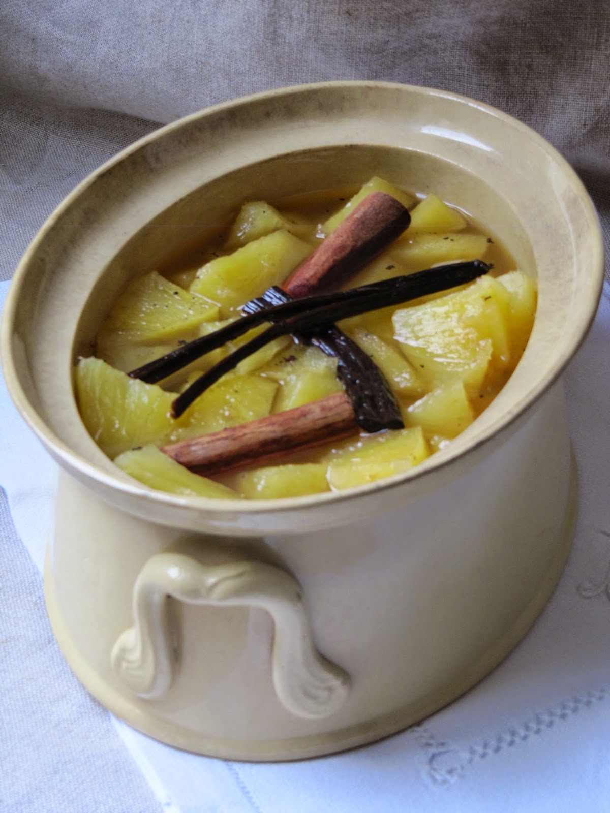 La cuisine d'ici et d'ISCA Ananas au vin