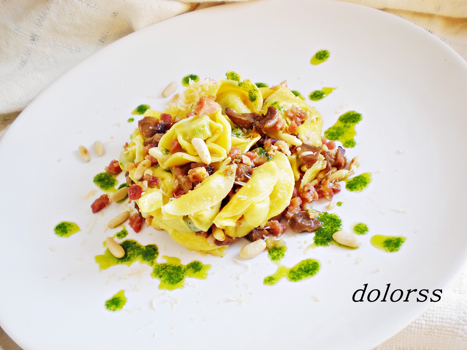 Blog de cuina de la dolorss Pasta fresca, tortellini con jamón y setas