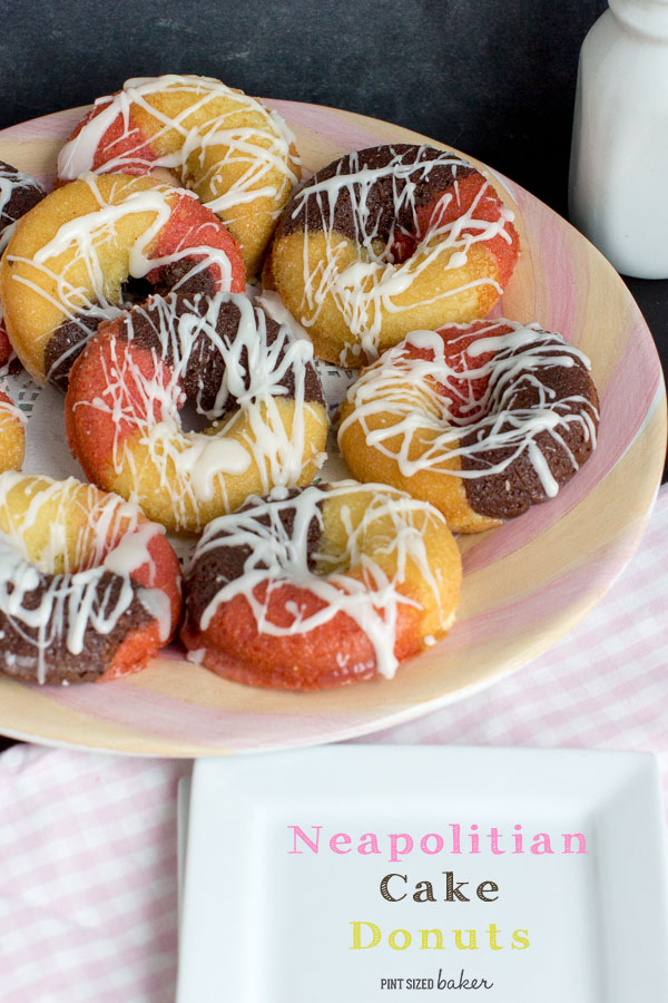 Why not make some donuts for dessert? These Neapolitan Cake Donuts are just what the family wanted! Quick and easy to bake up! 