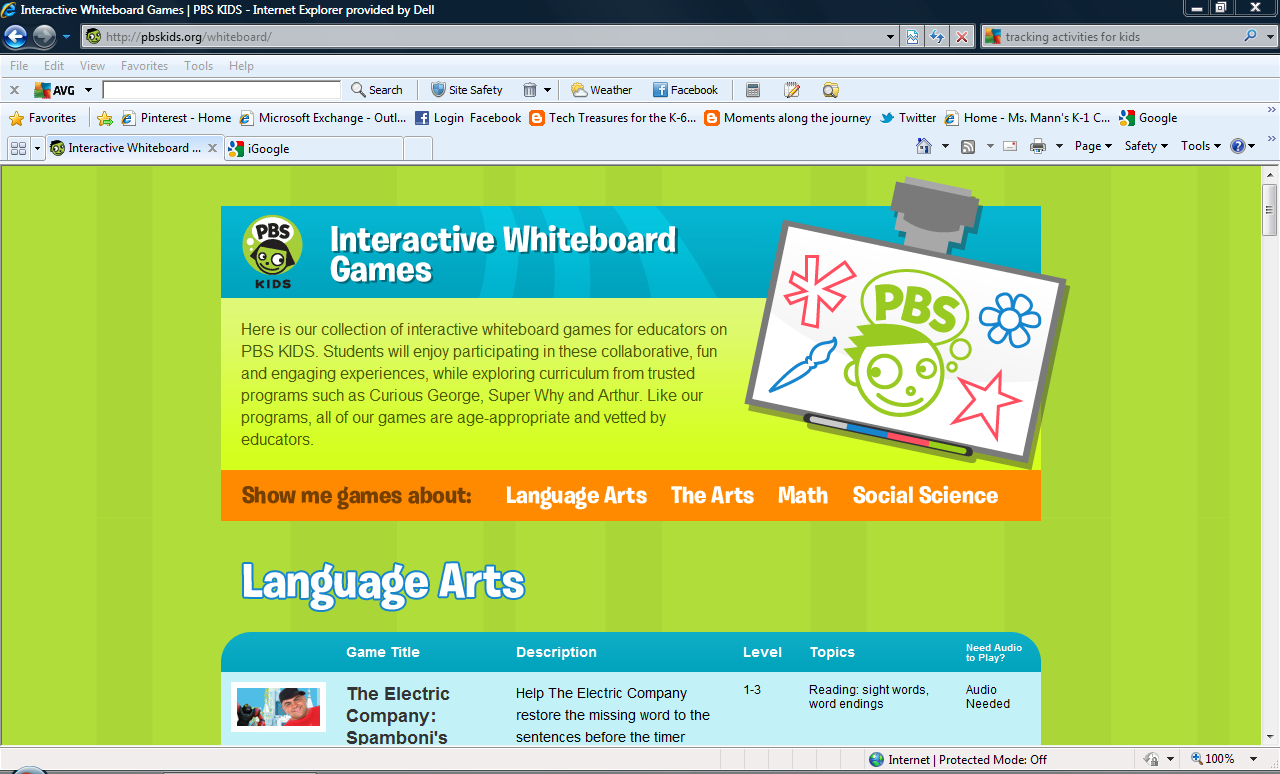 Tech Treasures Interactive White board(IWB) games