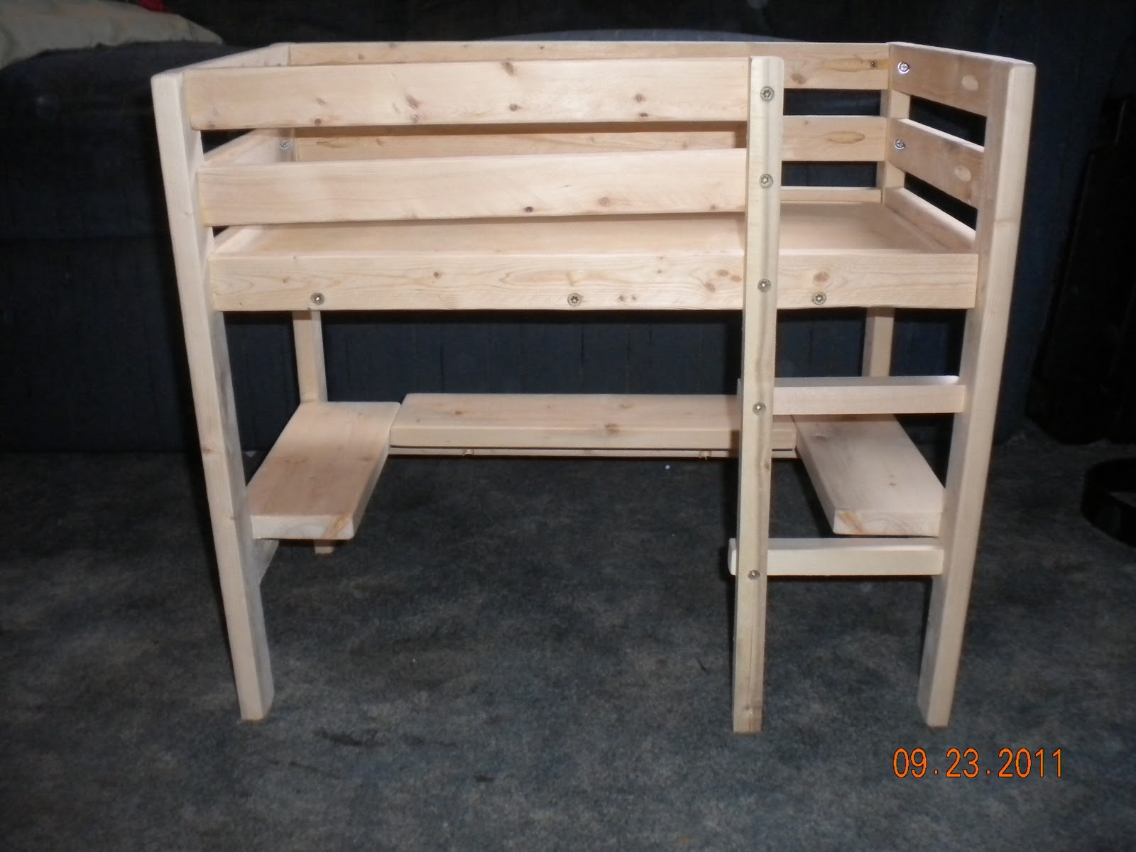 Sheila S Furniture And Crafts 18 Doll Loft Bed With Desk Below