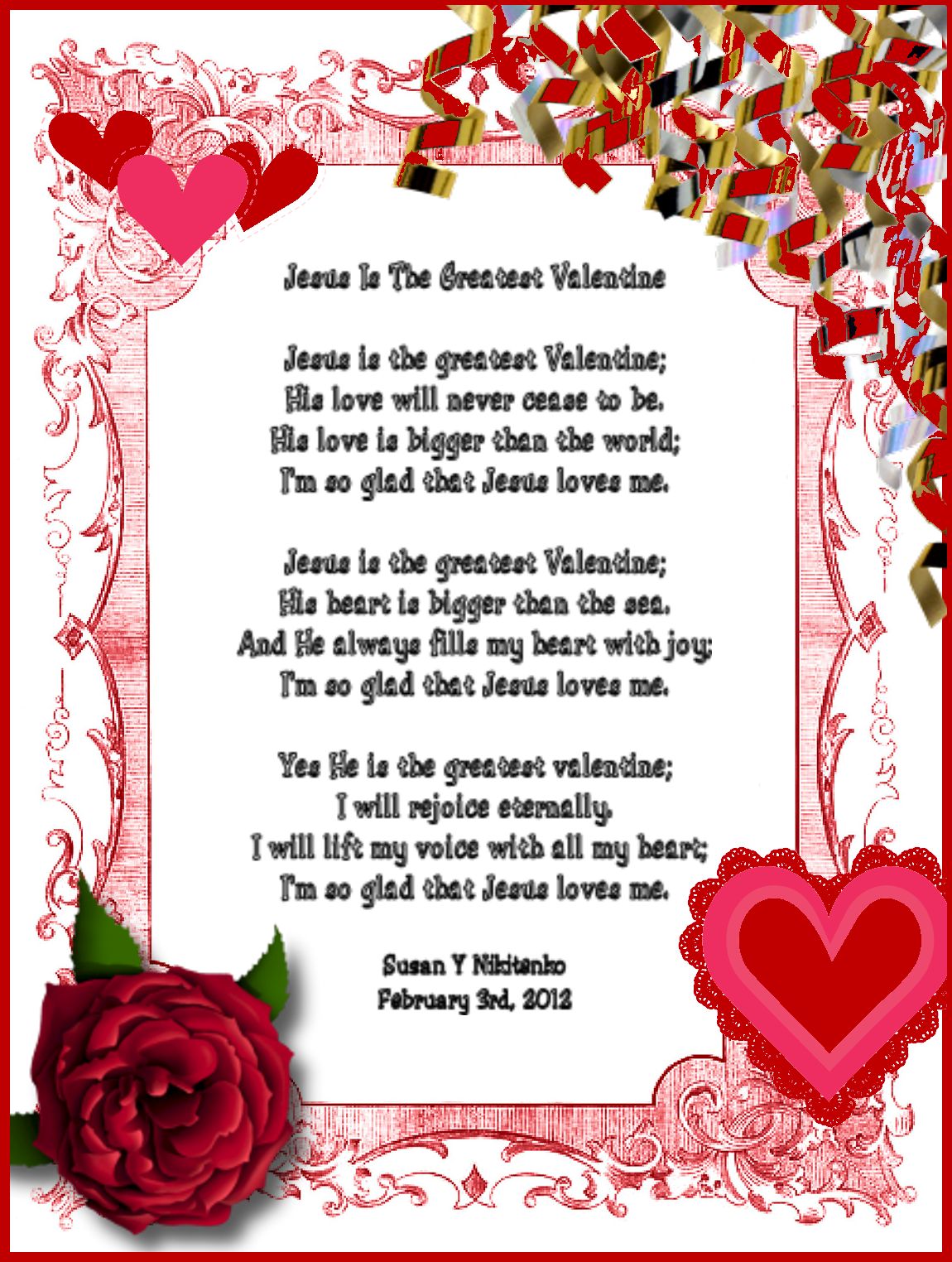 Christian Images In My Treasure Box: Jesus IsThe Greatest Valentine - Poem Poster1150 x 1524