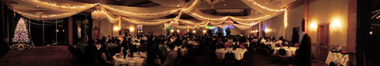 Panoramic photograph of GotPrint's holiday party