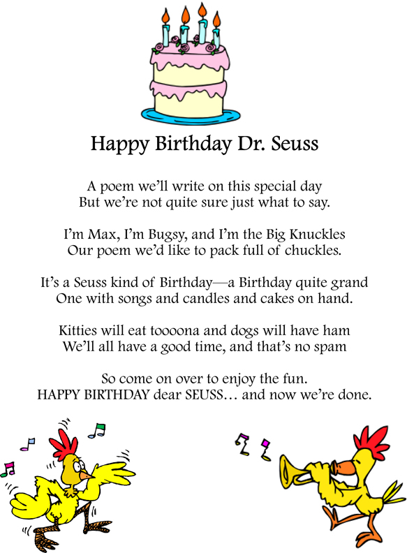 Dr Seuss Poems Happy Birthday To You