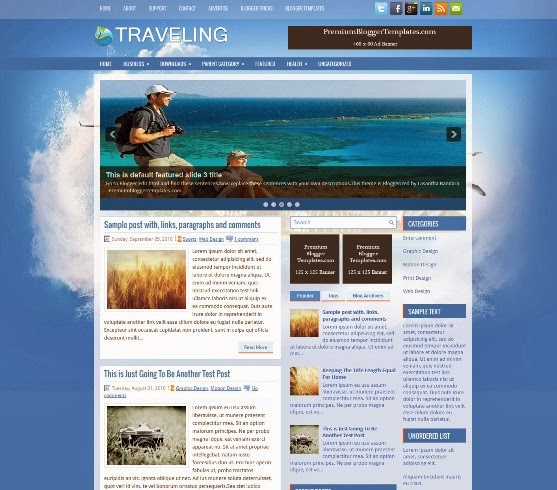 Traveling Blogger Template
