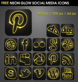 Neon Glow Social Media Icon