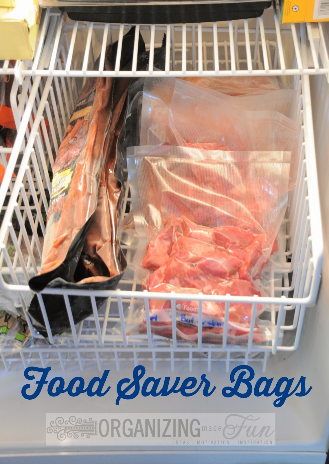 Organizing the Freezer and a Food Saver Giveaway! Organizing Made Fun