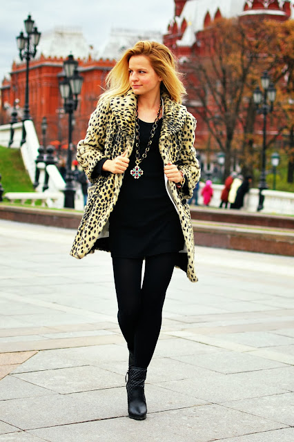 Fall fashion look блоггер Ирина Павлова леопардовый лук