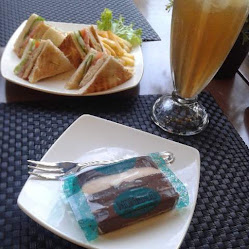 Chicken tempura sandwich crispy pudding