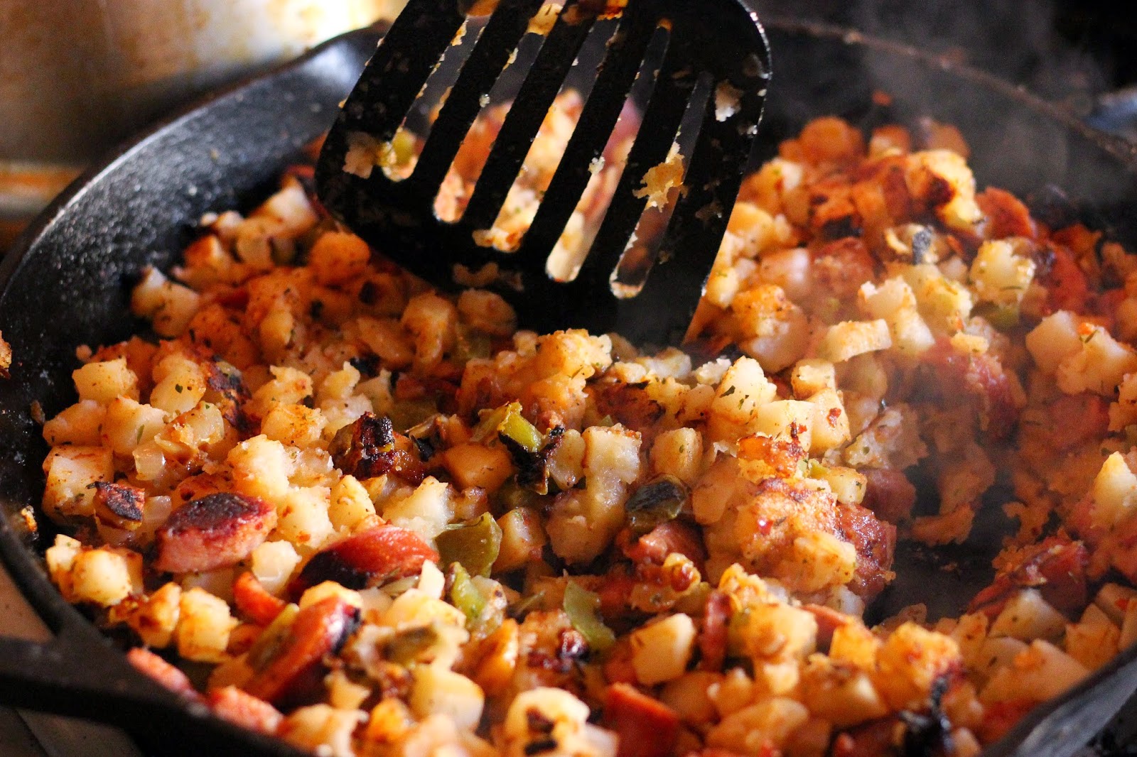 Diddles and Dumplings Hubby's Cajun Breakfast Skillet