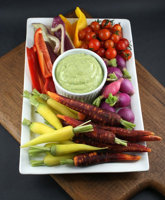 Authentic Suburban Gourmet Crudités with Green Goddess Dip