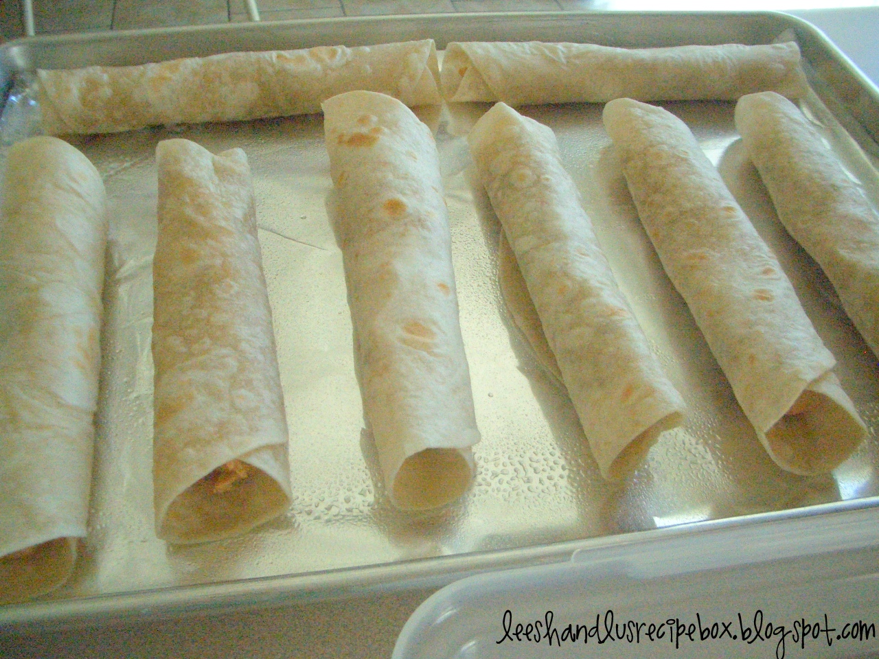 Leesh & Lu's Recipe Box {Baked} Creamy Chicken Taquitos