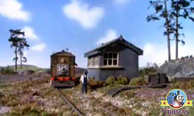 Thomas and friends Toby and Henrietta the passenger coach by a remote lonely signal box wooden hut