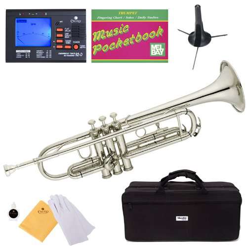 Mendini MTT-N Nickel Plated Bb Trumpet