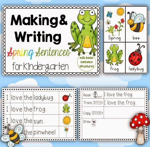 Making and Writing Spring Sentences for Kindergarten 