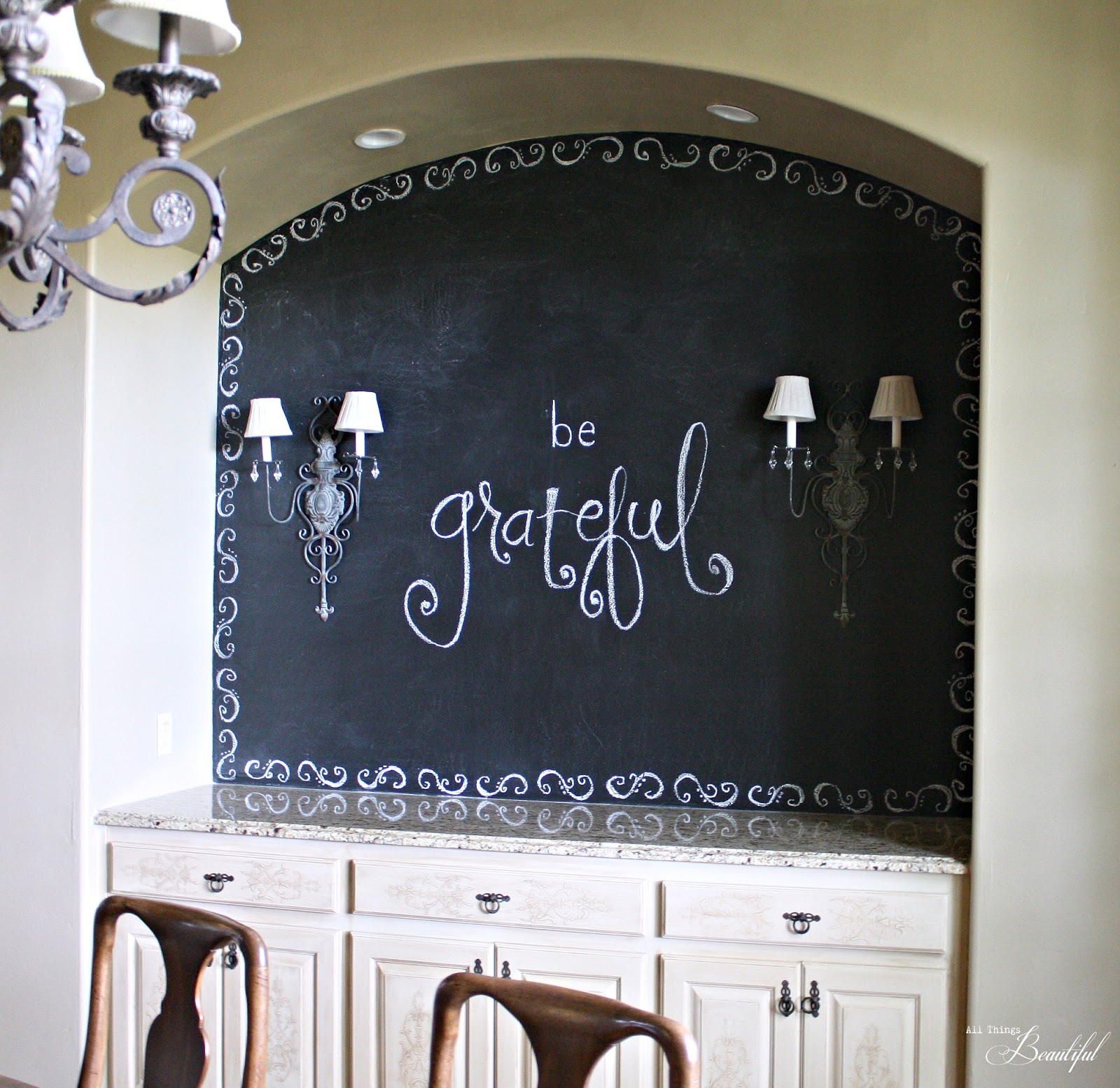 All Things Beautiful Dining Room {Chalkboard} Wall