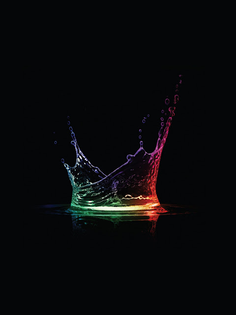 Android Image Wallpaper 3d Rainbow Water Drop Black