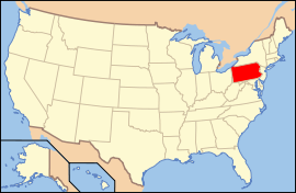 Map of Pennsylvania, USA