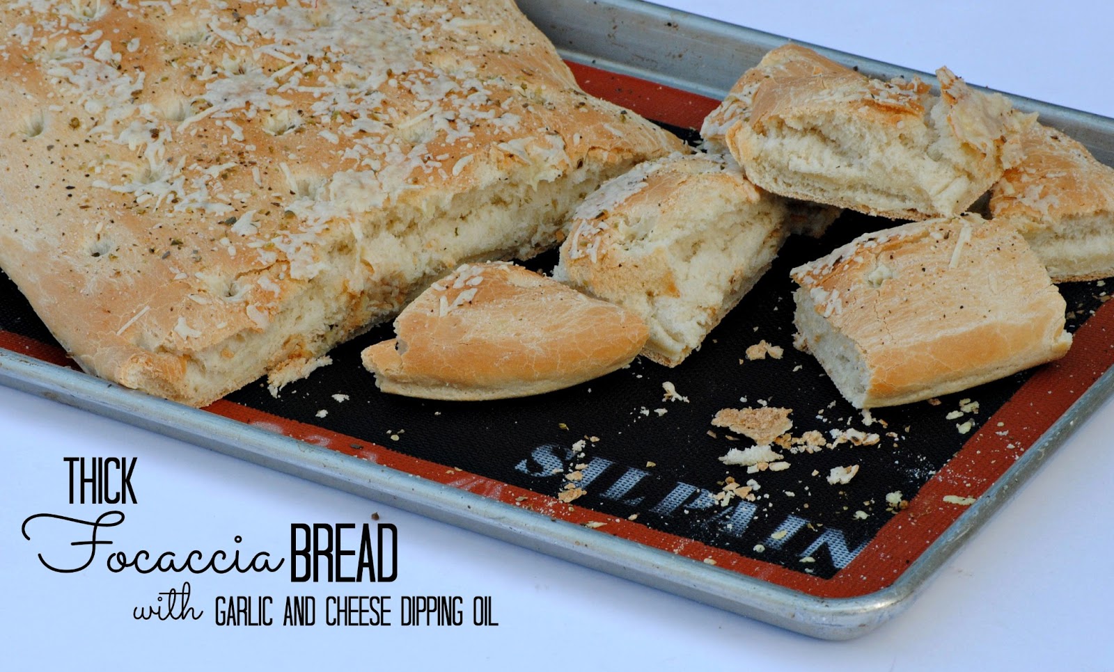 The Farm Girl Recipes Thick Focaccia Bread with Garlic and Cheese Dipping Oil